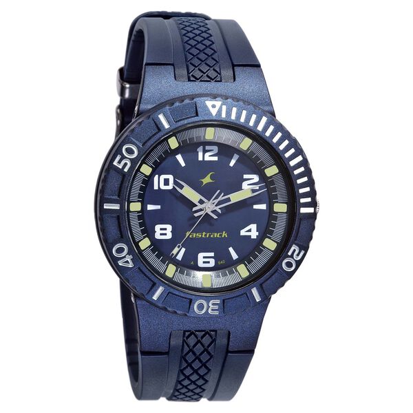 Fastrack Quartz Analog Blue Dial Plastic Strap Watch for Guys - image number 0