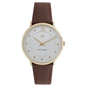Tommy Hilfiger Quartz Analog White Dial Leather Strap Watch for Men