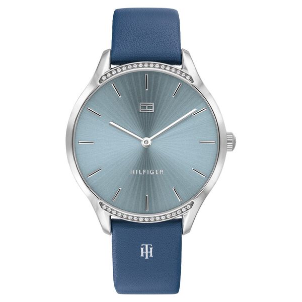 Buy Online Tommy Hilfiger Quartz Analog Blue Dial Leather Strap Watch ...