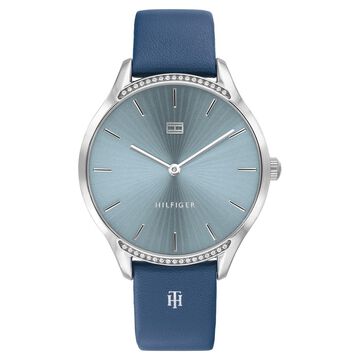 Tommy Hilfiger Quartz Analog Blue Dial Leather Strap Watch for Women
