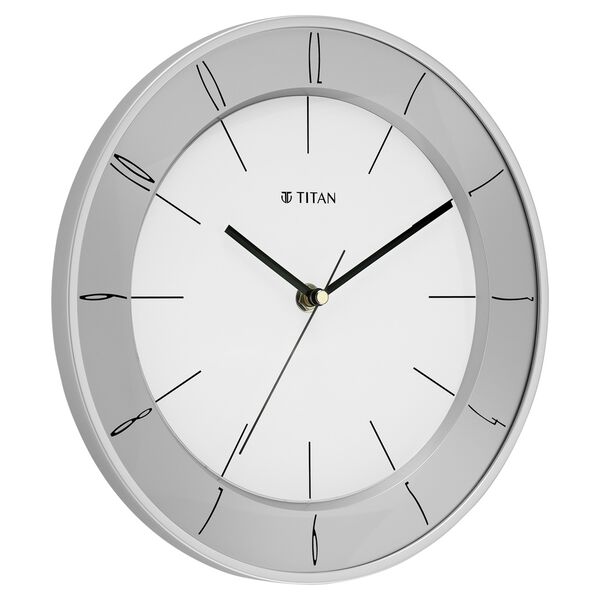 Titan Contemporary Wall Clock White Dial Color Silent Sweep Technology - 27 cm X 27 cm (Small) - image number 2