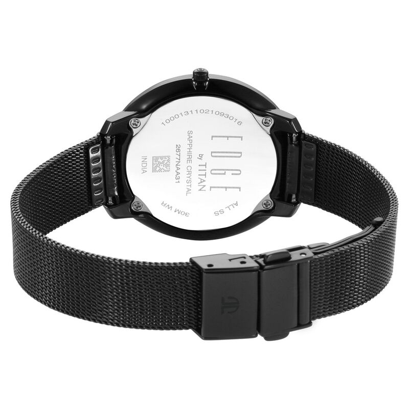 Buy Online Titan Edge Black Dial Analog Stainless Steel Strap Watch for