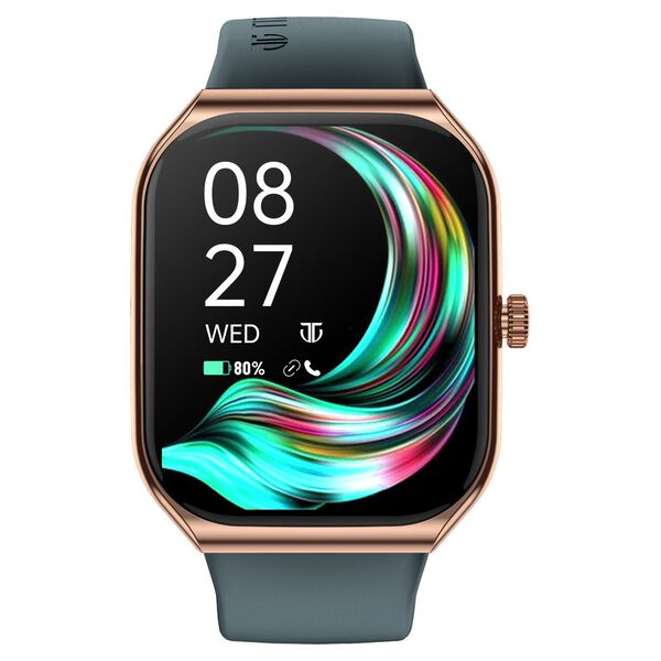 Titan Smart Watch with 4.97 CM Super AMOLED Display | 410 x 502 Pixel Resolution | AI Voice Assistant | Multiple Menu Styles With Teal Strap - image number 0