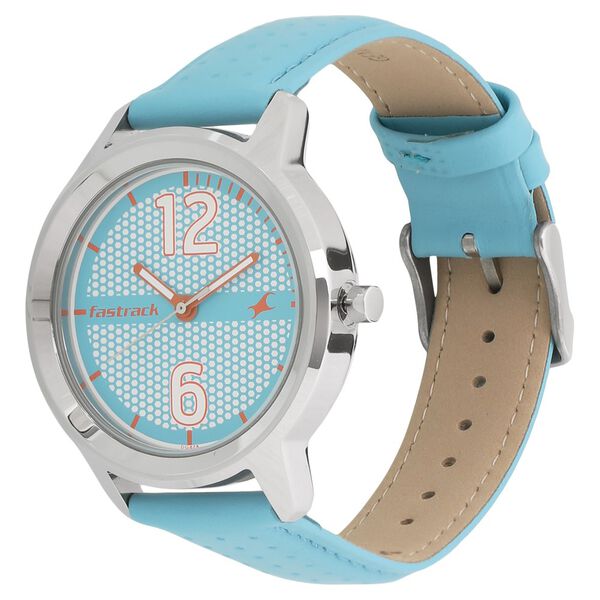 Fastrack Loopholes Quartz Analog Blue Dial Leather Strap Watch for Girls - image number 1