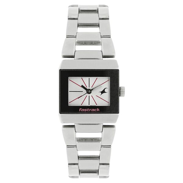 Fastrack Quartz Analog Silver Dial Stainless Steel Strap Watch for Girls - image number 0