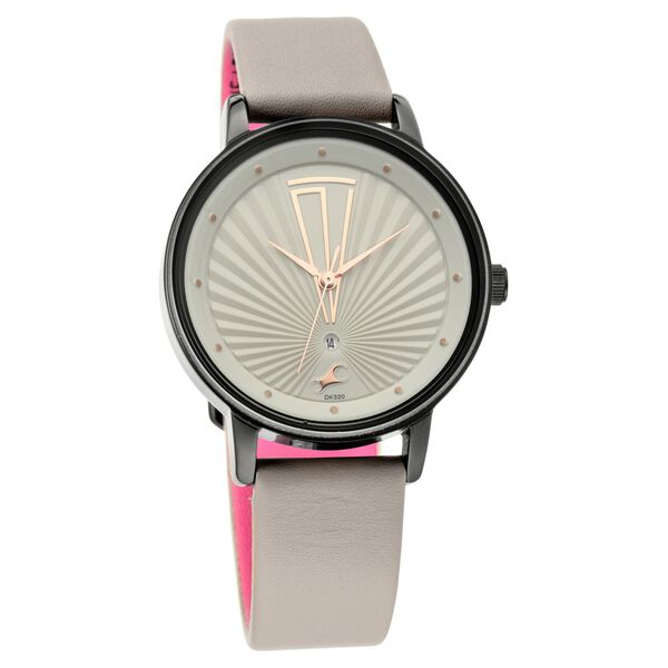 Fastrack Ruffles Quartz Analog with Date Grey Dial Leather Strap Watch for Girls - image number 1