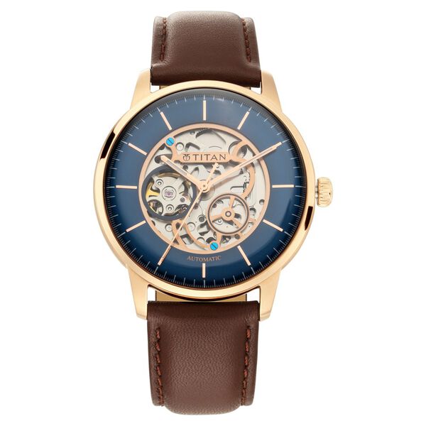 Titan Automatics Blue Dial Automatic Leather Strap watch for Men - image number 1