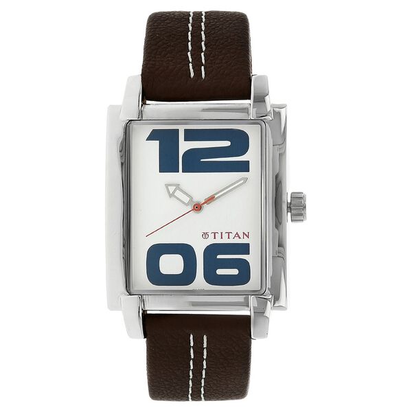 Titan Analog White Dial Quartz Leather Strap watch for Men - image number 0