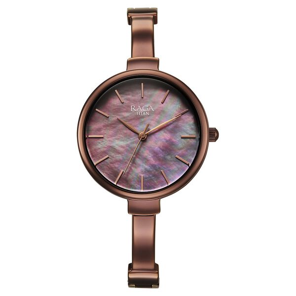 Titan Raga Showstopper Quartz Analog Brown Dial Metal Strap Watch For Women - image number 0