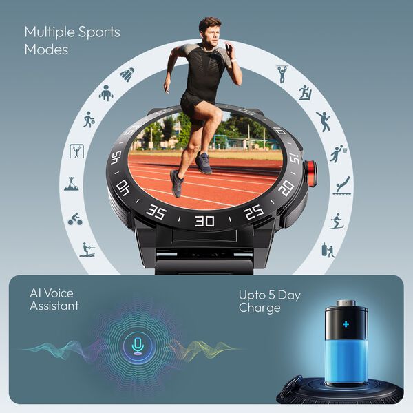 Fastrack Magnus FX3 Luxury Metal Smartwatch Premium Top Ring Design comes with High Definition 3.7 cm UltraVU Display With Silver Strap - image number 5