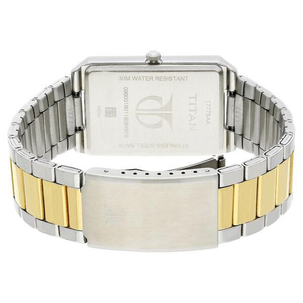 Titan Rectangle Black Dial Analog with Date Stainless Steel Strap watch for Men - image number 4