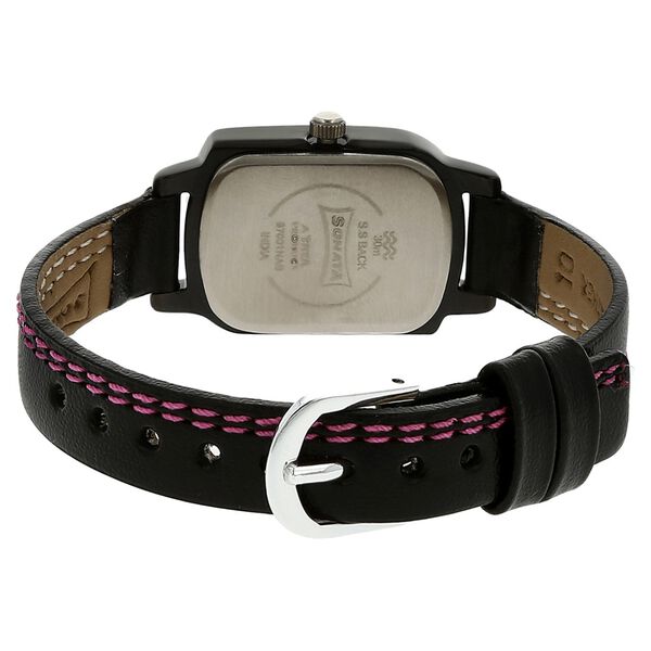 Sonata Quartz Analog Black Dial Leather Strap Watch for Women - image number 3