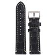 24 mm Black Genuine Leather Straps for Men - image number 0