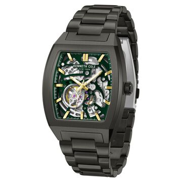 Kenneth Cole Gun Metal Automatic Stainless Steel Bracelet Watch For Men