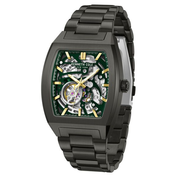 Kenneth Cole Gun Metal Automatic Stainless Steel Bracelet Watch For Men - image number 1