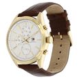 Tommy Hilfiger Quartz Analog Silver Dial Leather Strap Watch for Men - image number 1