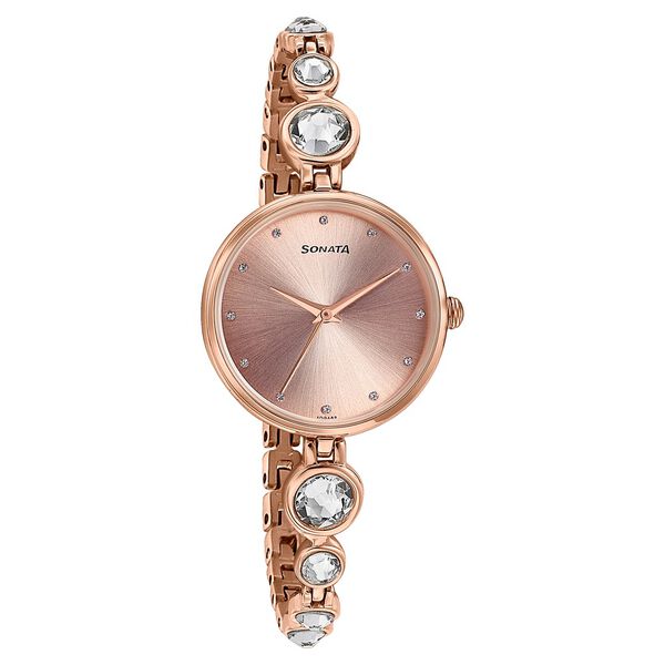 Sonata Aria Timeless Treasures Quartz Analog Rose Gold Dial Bi Metal Strap Watch For Women - image number 1