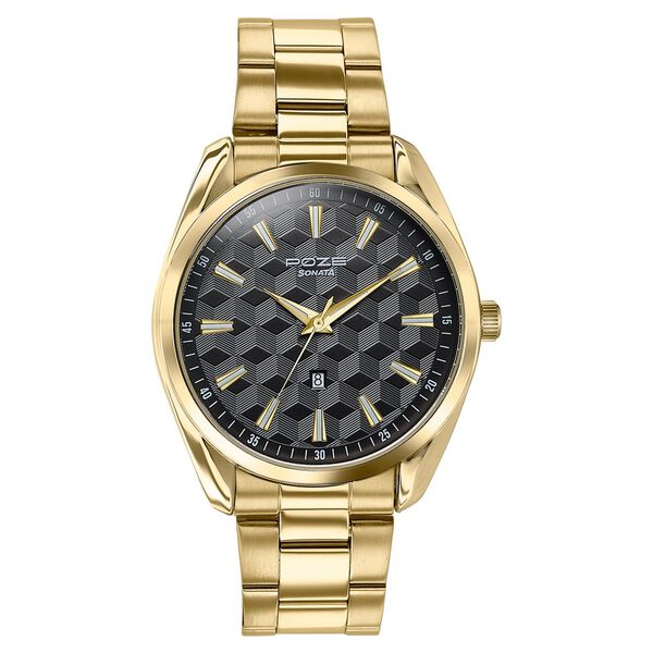 Sonata Poze Quartz Analog Two Toned Dial Golden Colour Stainless Steel Strap Watch For Men - image number 2