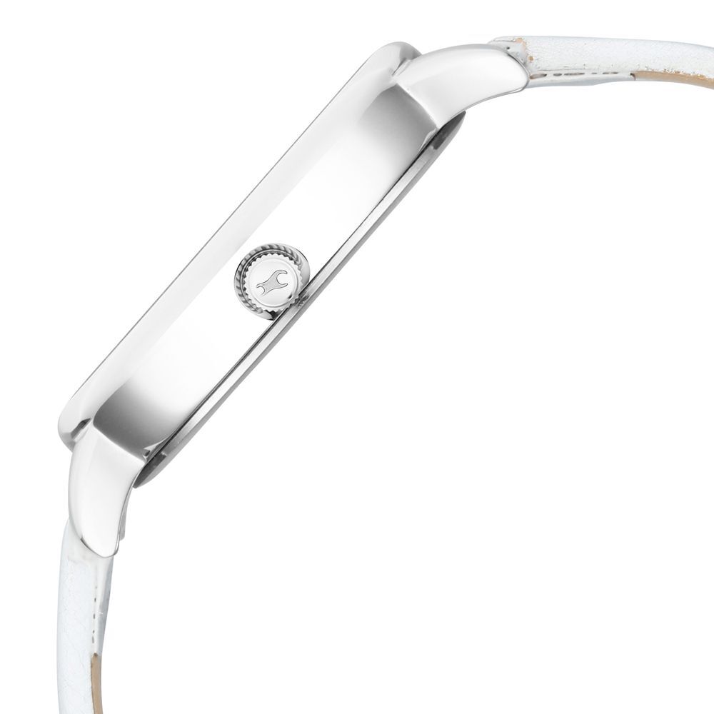 Buy Online Fastrack Glitch Quartz Analog Silver Dial Leather Strap