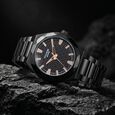Poze Poze Quartz Analog Orange Dial Silver Metal Strap Watch For Men