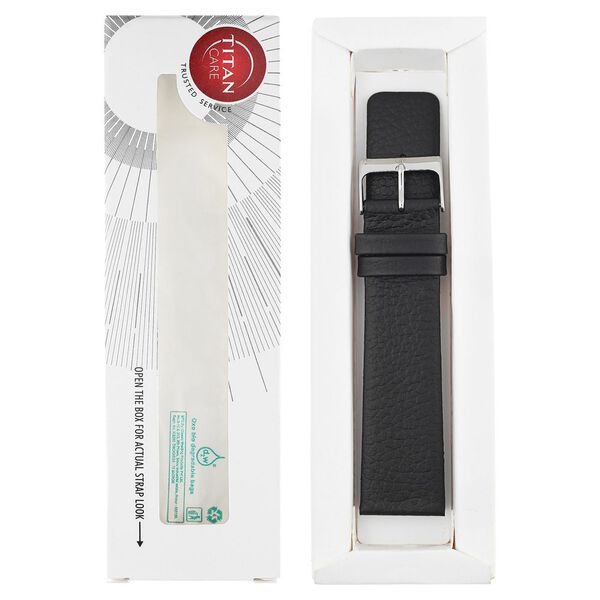 22 mm Black Genuine Leather Straps for Men - image number 5