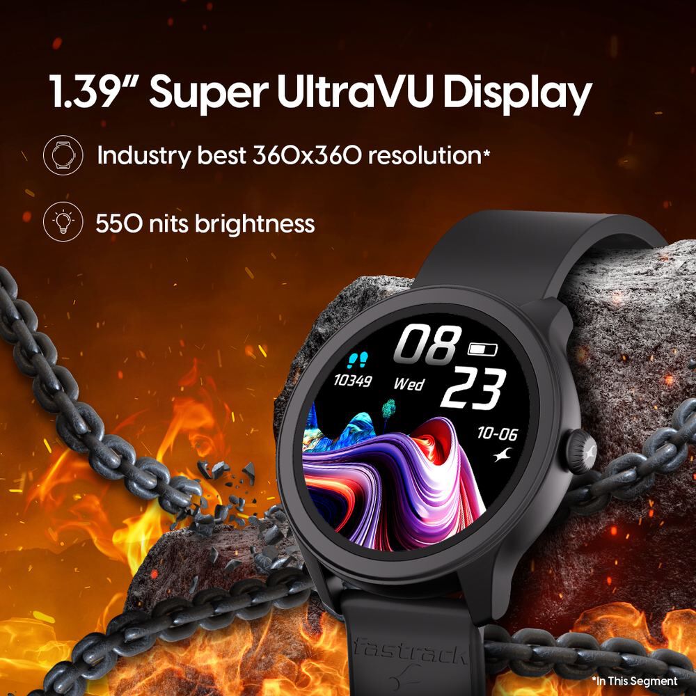 Buy Online Fastrack Reflex Invoke Smartwatch Grey BT Calling Advanced Chipset Breathing Rate IP68 38091pp02 Titan