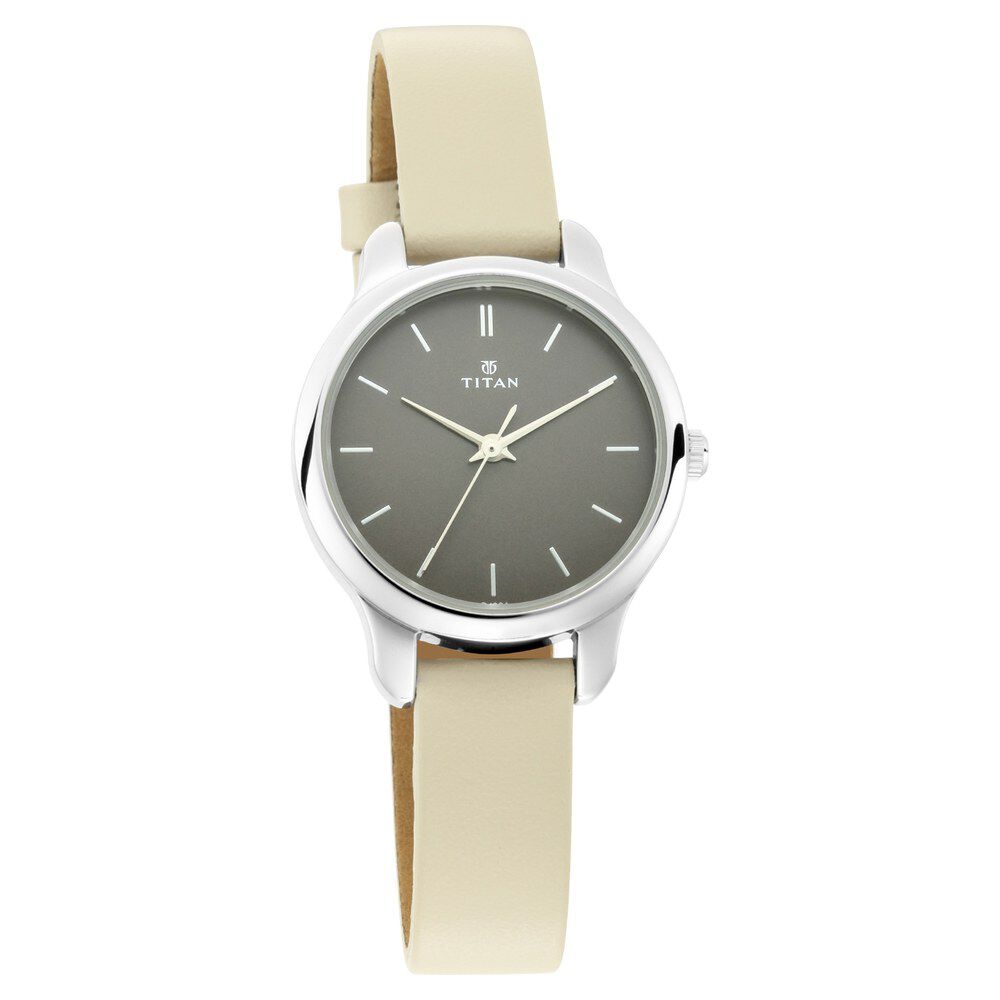 Buy Online Titan Women s Chic minimalist watch with Anthracite dial and leather strap ns2481sl11 Titan