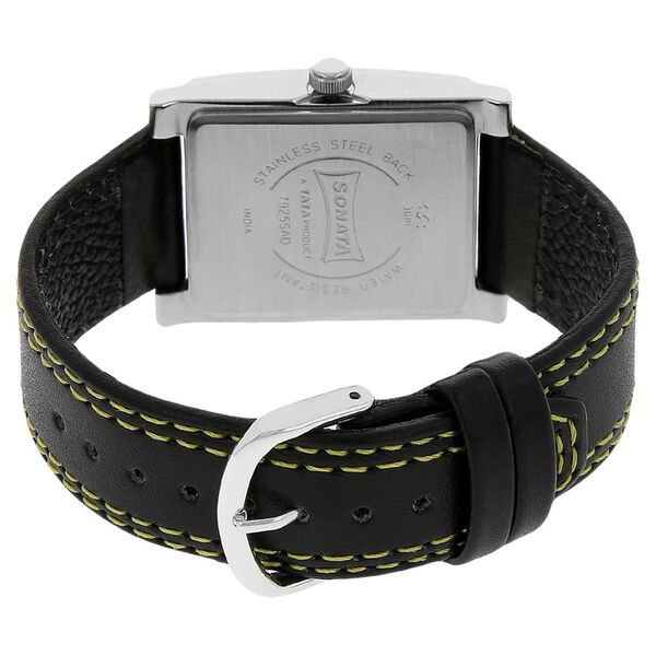 Sonata Quartz Analog Black Dial Leather Strap Watch for Men - image number 3