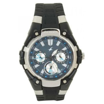 Fastrack Quartz Multifunction Blue Dial Plastic Strap Watch for Guys