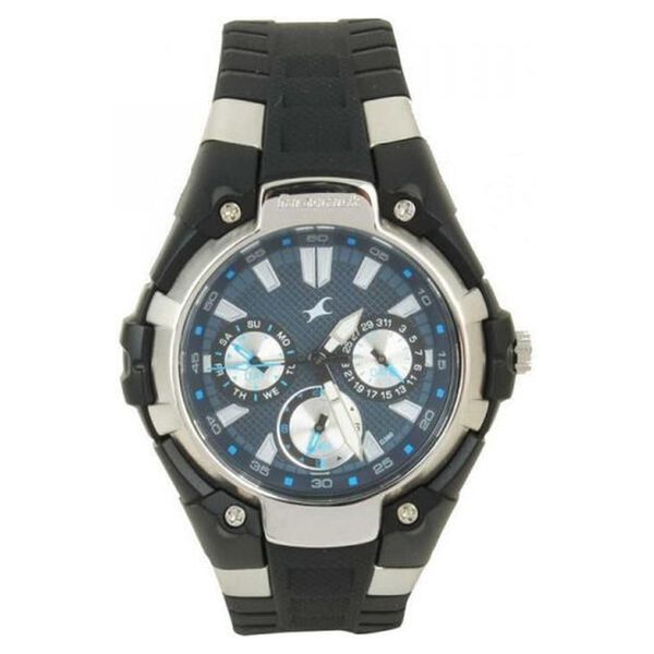 Fastrack Quartz Multifunction Blue Dial Plastic Strap Watch for Guys - image number 0