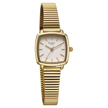 Titan Raga Showstopper Quartz Analog Champagne Dial Metal Strap Watch For Women