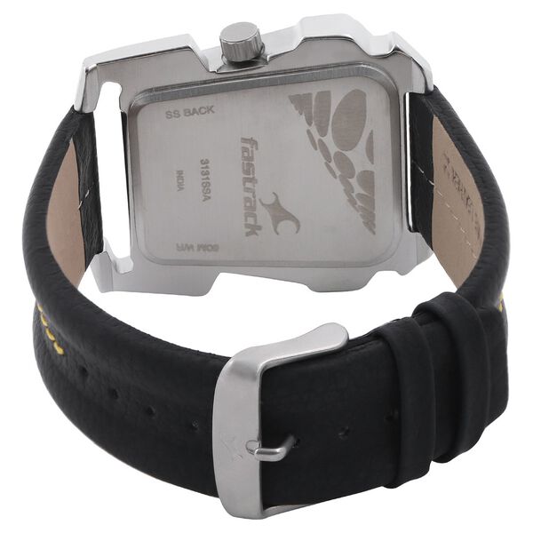 Fastrack Quartz Analog Black Dial Leather Strap Watch for Guys - image number 3