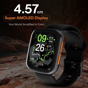 Fastrack Navstar Smartwatch 1.85" inch AMOLED Display, GPS, AI Chat, Offline Voice Commands, Functional Crown
