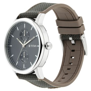 Titan Athleisure Silver Dial Quartz Multifunction Nylon Strap watch for Men