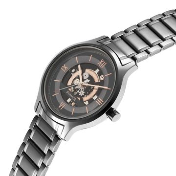 Sonata Unveil Quartz Analog Grey Dial Stainless Steel Strap Watch for Men