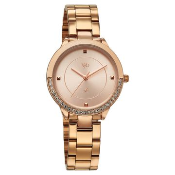 Vyb Eclipse By Fastrack Quartz Analog Rose Gold Dial Rose Gold Stainless Steel Strap Watch For Girls