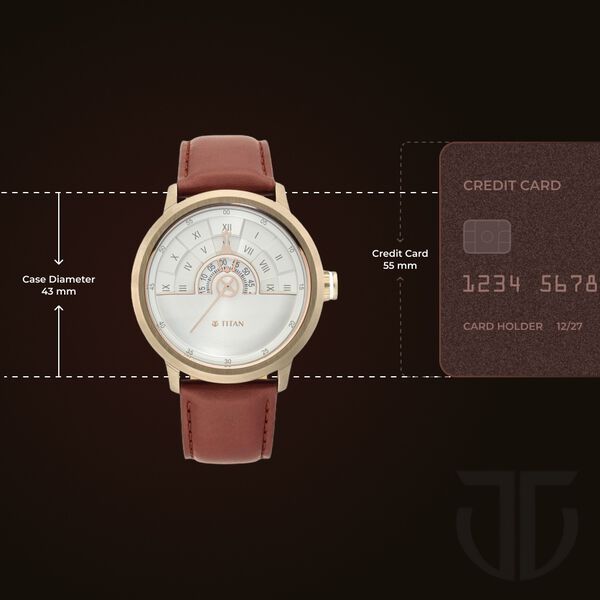 Titan Grandmaster White Dial Quartz Analog Leather Strap Watch for Men - image number 2