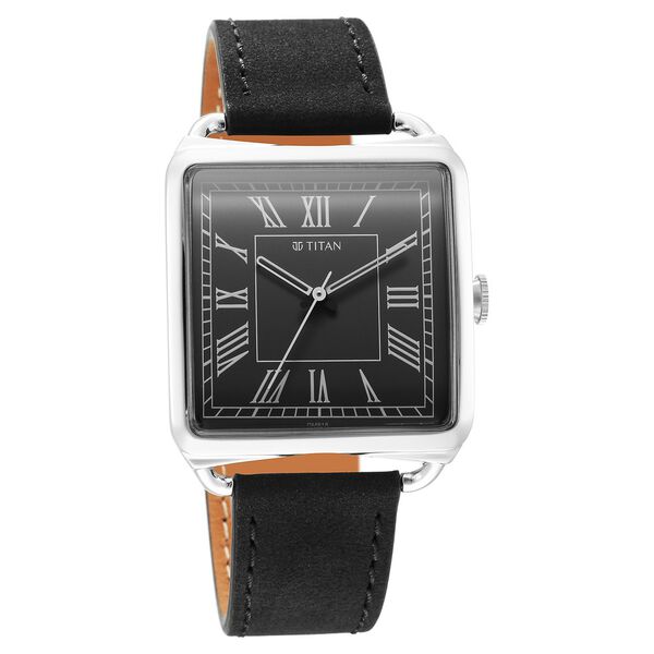 Titan Retro Revive Quartz Analog Black Dial Leather Strap for Men - image number 1