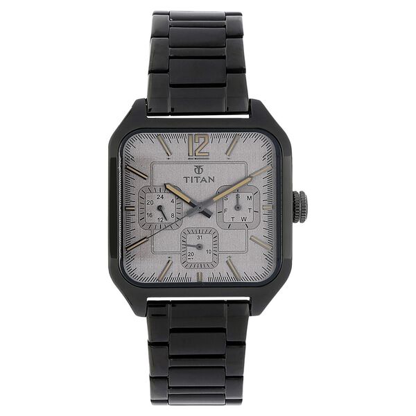Titan PURPLE PAST MODERN Grey Dial Quartz Multifunction Stainless Steel Strap watch for Men - image number 0