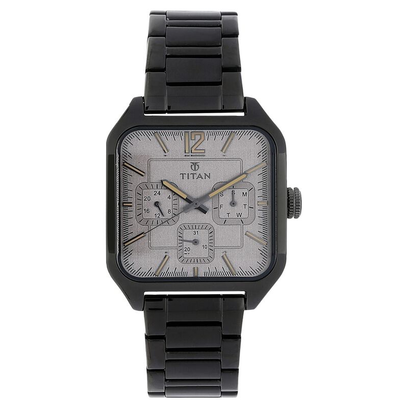Titan PURPLE PAST MODERN Grey Dial Quartz Multifunction Stainless Steel Strap watch for Men