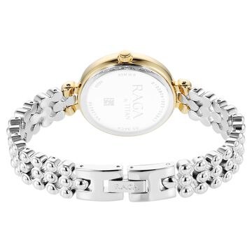 Titan Raga Showstopper Quartz Analog Silver Dial Metal Strap Watch for Women