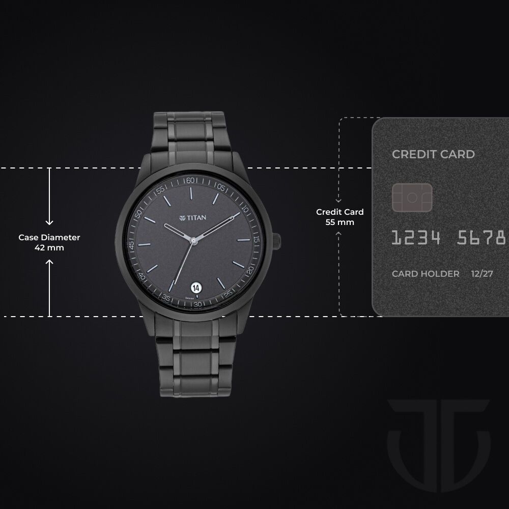 Buy Online Titan Minimals Quartz Analog with Date Black Dial Black