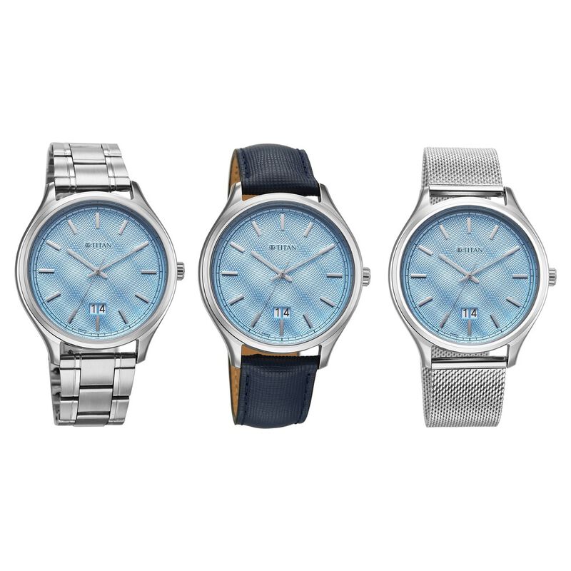 Titan Classique Palette of Time Analog with Blue Dial Interchangeable Straps Watch with for Men
