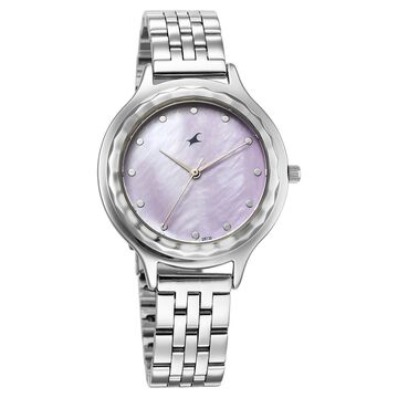 Fastrack Stunners X Quartz Analog Blue Dial Stainless Steel Strap Watch For Girls