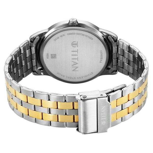 Titan Karishma Festive Analog with Royal Blue Dial Dual Tone Stainless Steel Strap Watch for Men - image number 6