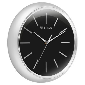 Titan Classic Balck Colour Wall Clock with Silent Sweep 34 x 34 (Medium)