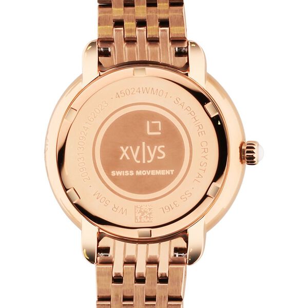 Xylys Quartz Analog Pink Dial Rose Gold Stainless Steel Strap Watch For Women - image number 4