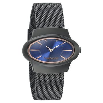 Fastrack Hitlist Quartz Analog Blue Dial Stainless Steel Strap Watch for Girls