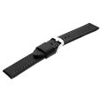 22 mm Black Genuine Leather Straps for Men - image number 3