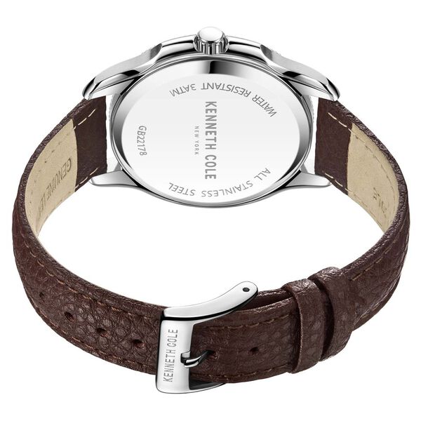 Kenneth Cole Quartz Analog with Date Blue Dial Leather Strap Watch for Men - image number 4
